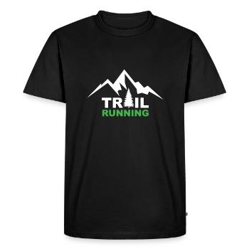Trail Run Ultra Running Mountain Trekking Running - Men's Premium Organic T-Shirt - black - Front - Nico (187cm)