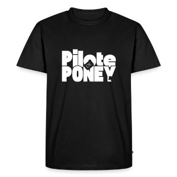 Pilote de Poney - T-shirt Premium bio Homme - noir - Devant - Nico (187cm)