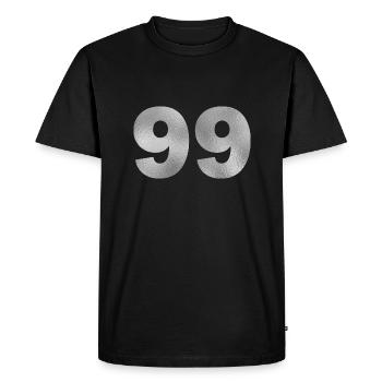 Birthday 99 years - Men's Premium Organic T-Shirt - black - Front - Nico (187cm)