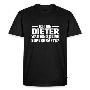 Prénom Dieter - T-shirt Premium bio Homme - noir - Devant - Nico (187cm)