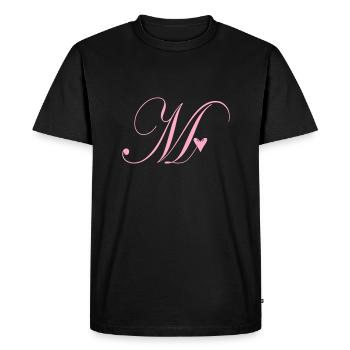 Monogram M Heart Vine - Men's Premium Organic T-Shirt - black - Front - Nico (187cm)