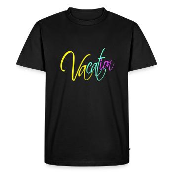Vacation Saying Text Island Beach Lettering Logo - Men's Premium Organic T-Shirt - black - Front - Nico (187cm)