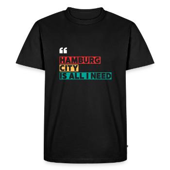 La ville de Hambourg est tout ce dont j’ai besoin - T-shirt Premium bio Homme - noir - Devant - Nico (187cm)