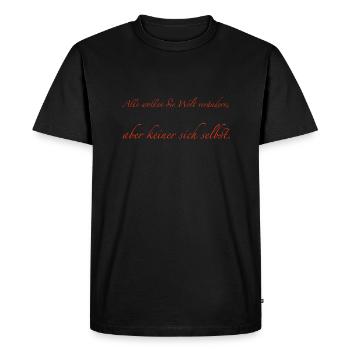 Tout le monde veut changer le monde - T-shirt Premium bio Homme - noir - Devant - Nico (187cm)