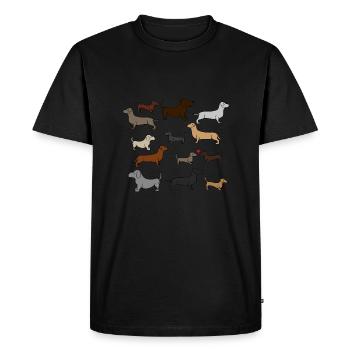 super mignon teckel , idée cadeau - T-shirt Premium bio Homme - noir - Devant - Nico (187cm)