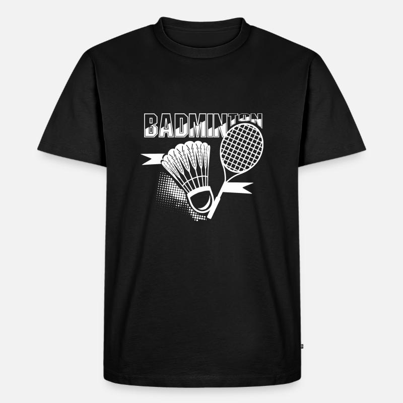 Badminton - Männer Premium Bio T-Shirt - Schwarz