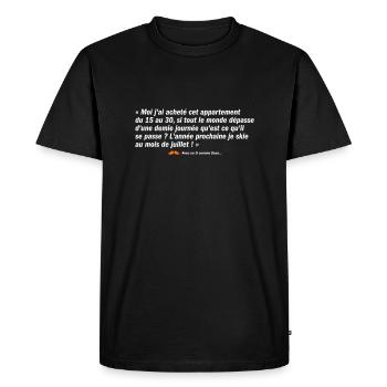 Je skie au mois de juillet ! - T-shirt Premium bio Homme - noir - Devant - Nico (187cm)