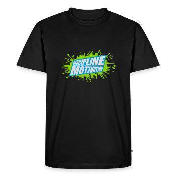 Citation de discipline sur la motivation - T-shirt Premium bio Homme - noir - Devant - Nico (187cm)