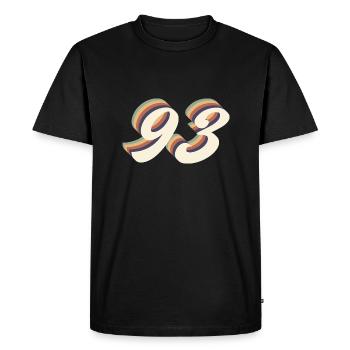 93ème anniversaire vintage - T-shirt Premium bio Homme - noir - Devant - Nico (187cm)