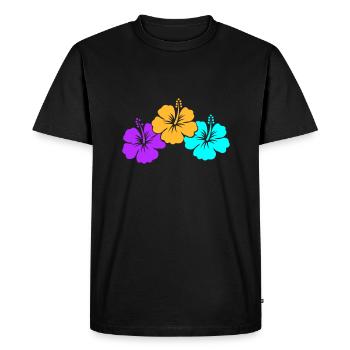 hibiscus - T-shirt Premium bio Homme - noir - Devant - Nico (187cm)