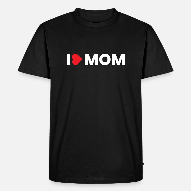 Ich liebe Mama - Männer Premium Bio T-Shirt - Schwarz