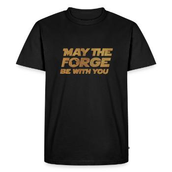 dwarf wars - fantasy text design - tabletop RPG - Men's Premium Organic T-Shirt - black - Front - Nico (187cm)