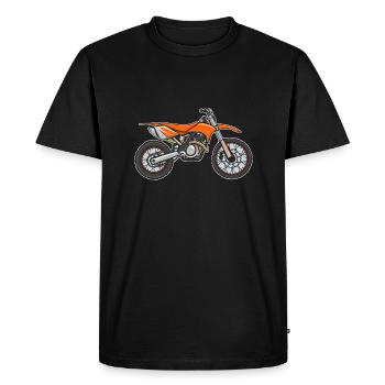 Moto Motocross Orange - T-shirt Premium bio Homme - noir - Devant - Nico (187cm)