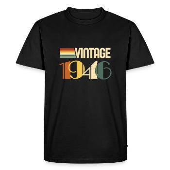 Vintage 1946 - 1946 Birthday Gift - Men's Premium Organic T-Shirt - black - Front - Nico (187cm)