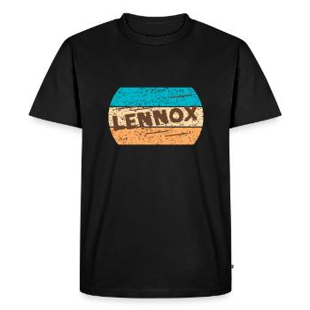 Lennox Vintage Text - Men's Premium Organic T-Shirt - black - Front - Nico (187cm)