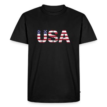 ÉQUIPE États-Unis en drapeau américain Couleurs Drapeau - T-shirt Premium bio Homme - noir - Devant - Nico (187cm)