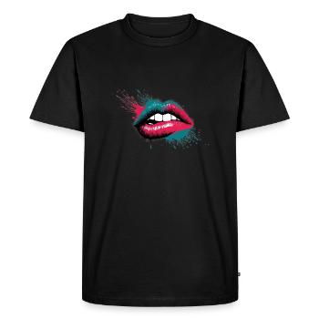 Lèvres chaudes - T-shirt Premium bio Homme - noir - Devant - Nico (187cm)