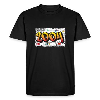 Fresh 2004 Graffiti – 21 Years of Urban Pulse - Men's Premium Organic T-Shirt - black - Front - Nico (187cm)