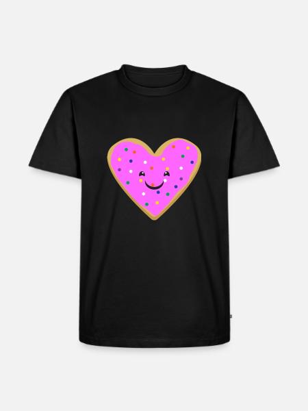 Heart donut - Men's Premium Organic T-Shirt - black