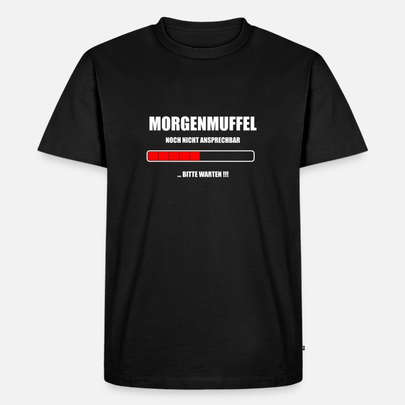 Morgenmuffel Loading - Männer Premium Bio T-Shirt - Schwarz