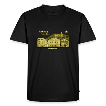 Summer Ljubljana Slovenia capital city castle - Men's Premium Organic T-Shirt - black - Front - Nico (187cm)