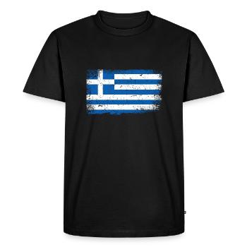 Drapeau de la grèce - T-shirt Premium bio Homme - noir - Devant - Nico (187cm)