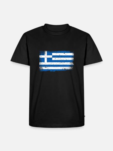 Drapeau de la grèce - T-shirt Premium bio Homme - noir