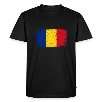 Drapeau roumain - T-shirt Premium bio Homme - noir - Devant - Nico (187cm)
