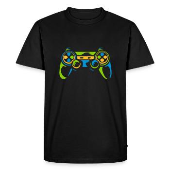 Colorful Controller Retro Console - Men's Premium Organic T-Shirt - black - Front - Nico (187cm)