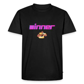 WINNER - T-shirt Premium bio Homme - noir - Devant - Nico (187cm)