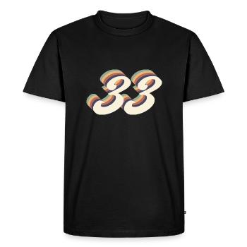 33ème anniversaire vintage - T-shirt Premium bio Homme - noir - Devant - Nico (187cm)