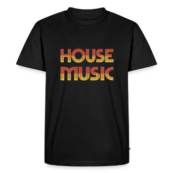 Musique House Chaleur - T-shirt Premium bio Homme - noir - Devant - Nico (187cm)
