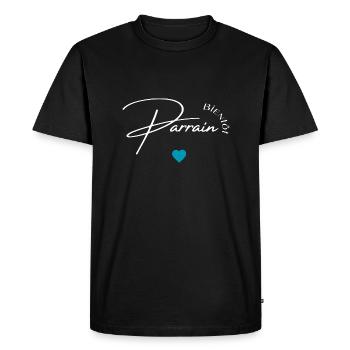 Bientôt parrain - T-shirt Premium bio Homme - noir - Devant - Nico (187cm)