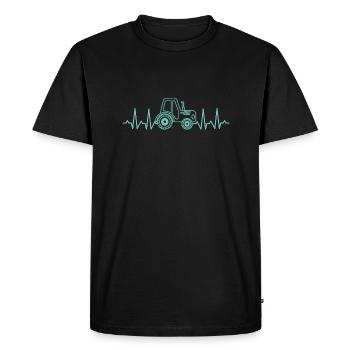 Humour Tracteur Cadeau homme femme Agriculteur - T-shirt Premium bio Homme - noir - Devant - Nico (187cm)