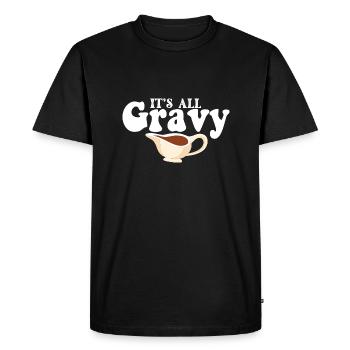 Retro Its All Gravy Baby Vintage Fall Thanksgiving - Men's Premium Organic T-Shirt - black - Front - Nico (187cm)