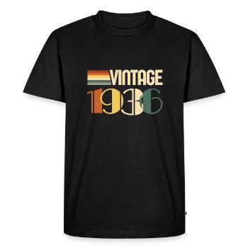 Vintage 1936 - 1936 Anniversary Gift - Men's Premium Organic T-Shirt - black - Front - Nico (187cm)