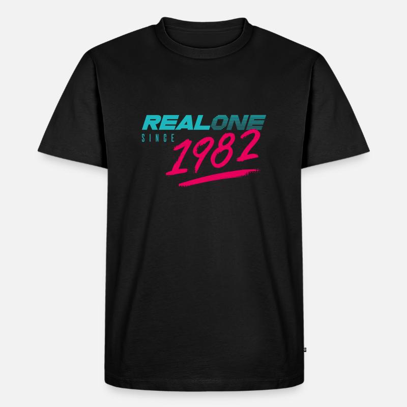 Real One seit 1982 - Männer Premium Bio T-Shirt - Schwarz