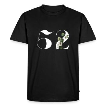 Number 52 Floral Green - 52nd Floral Birthday - Men's Premium Organic T-Shirt - black - Front - Nico (187cm)