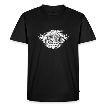 Tractor Pulling Logo - Men's Premium Organic T-Shirt - black - Front - Nico (187cm)