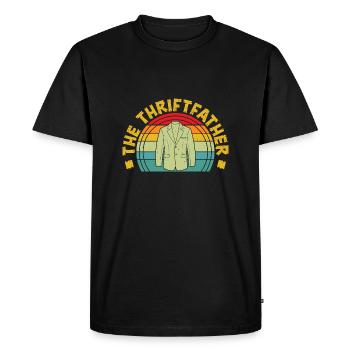 Thrift Shopper The Thriftfather Thrift Store - Men's Premium Organic T-Shirt - black - Front - Nico (187cm)