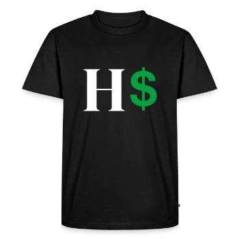 Letter h dollar - Men's Premium Organic T-Shirt - black - Front - Nico (187cm)