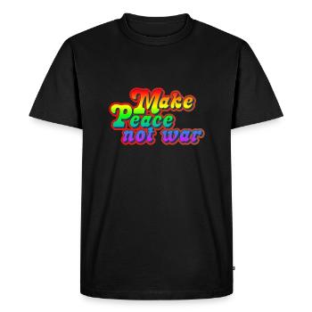 Faites la paix, pas la guerre - T-shirt Premium bio Homme - noir - Devant - Nico (187cm)