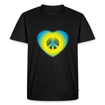 Peace (Hearts Edition) - Men's Premium Organic T-Shirt - black - Front - Nico (187cm)
