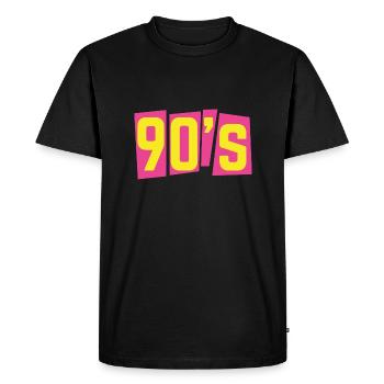 Années 90 années 90 années 90 old school - T-shirt Premium bio Homme - noir - Devant - Nico (187cm)