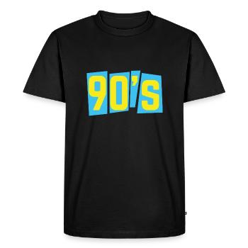 Années 90 années 90 années 90 old school - T-shirt Premium bio Homme - noir - Devant - Nico (187cm)