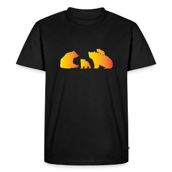 Ours en famille amoureux de toute la famille - T-shirt Premium bio Homme - noir - Devant - Nico (187cm)