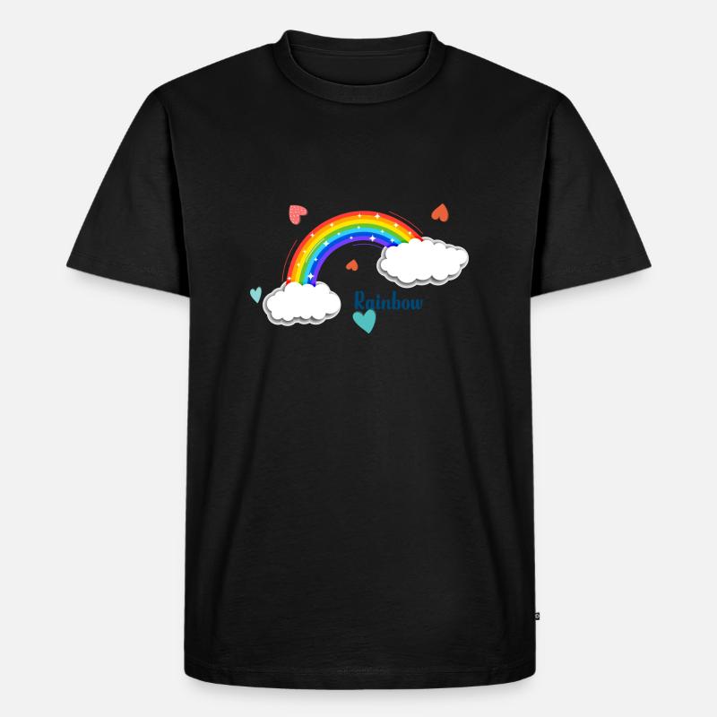 Regenbogen - Männer Premium Bio T-Shirt - Schwarz