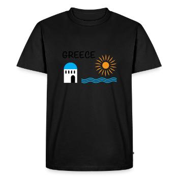 Grèce - T-shirt Premium bio Homme - noir - Devant - Nico (187cm)