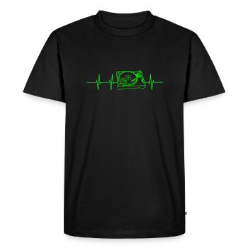 Fréquence cardiaque de la platine vinyle - T-shirt Premium bio Homme - noir - Devant - Nico (187cm)