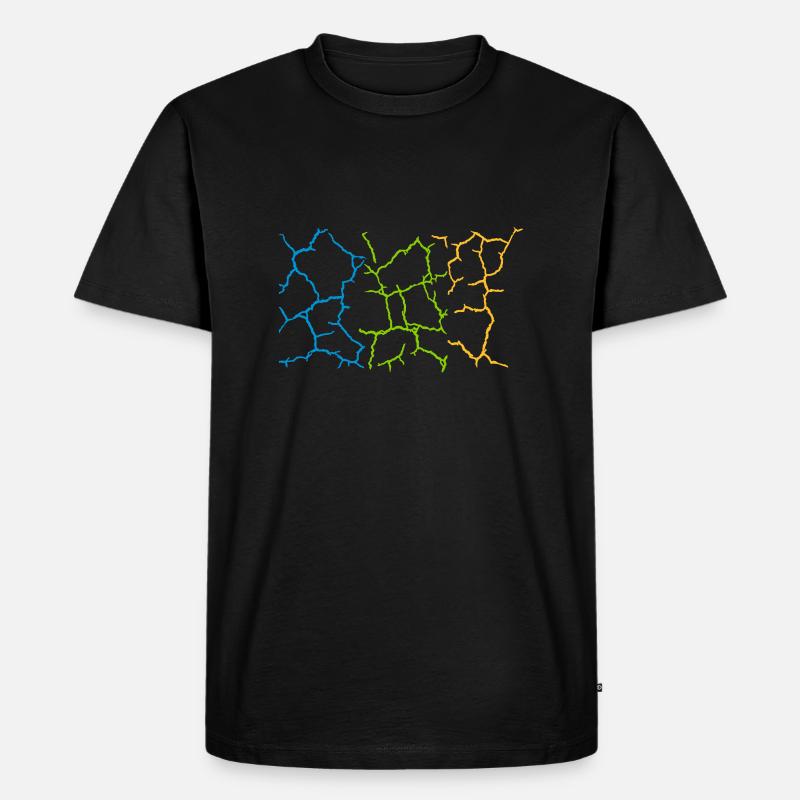 Boden Risse Muster Bunt - Männer Premium Bio T-Shirt - Schwarz